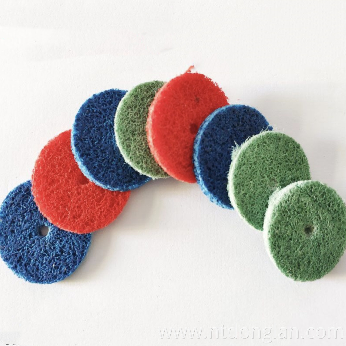 Non-woven polishing wheel Enter Hole Felt Glass Polishing Pad With Hook And Loop Backed